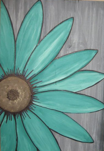 Teal sunflower